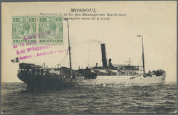 Br Malta: 1916. Picture Post Card Of The Messageries Maritimes "Mossoul" Written From Malta Addressed To France B - Malta