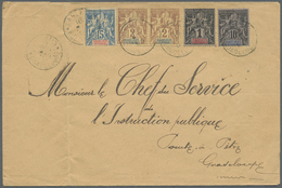 Br Guadeloupe: 1899. Envelope Addressed To The 'Chef De Service, Pointe-a-Pitre' Bearing Yvert 27, 1c Black/blue, Yvert  - Storia Postale