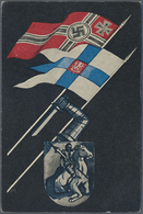 Ansichtskarten: Propaganda: 1940 Ca., DEUTSCH-FINNISCHE Flaggen, Farbige Propagandakarte, Ungebrauch - Partiti Politici & Elezioni