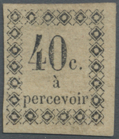 * Guadeloupe - Portomarken: 1876, 40 C. Black With Variety Thick "0" (field 15), With Original Gum, Good Margins, Vf, Ex - Timbres-taxe