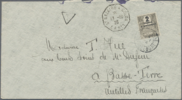Br Guadeloupe - Portomarken: 1926. Roughly Opend Stampless Envelope Written From France Addressed To Guadeloupe Cancelle - Postage Due