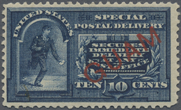 (*) Guam: 1899, Special Delivery 10 C. Blue With Red Overprint "GUAM", Unused, Fine, Signed - Guam