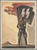 Ansichtskarten: Propaganda: 1941, "SS Tag Der Deutschen Polizei 1941", Drei Farbige Propagandakarten - Partiti Politici & Elezioni