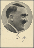 Ansichtskarten: Propaganda: 1941, Porträtkarte Adolf HITLER Mit Unterschrift Auf Der Bildseite, Mit - Partiti Politici & Elezioni
