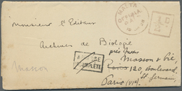 Br Malta - Portomarken: 1928. Official Mail Stampless Wrapper Addressed To Paris Cancelled By 'Malta/Official/Pai - Malte