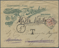 Br Malta - Besonderheiten: 1909, Attractive Company Envelope From Bologna To Reggio Emilia/Modena, Forwarding To - Malte