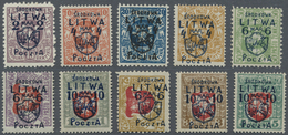 ** Mittellitauen: 1920: 2 M On 15 Sk - 10 M On 5 A, Complete Mint Never Hinged Set. Rarely Offered As A Complete - Lituania