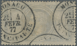 O Monaco - Vorläufer: 1877 "Monaco" K2 A Frankreich 5 Fr Napolen, äußerst Selt. Monaco-Vorläufer Auf Der Ohnehin - ...-1885 Prephilately