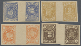 **/(*) Monaco: Ca.1900. Dimension Yvert #1/8. Set Of 8 Tète-béche Essay Gutter Pairs. Ca.1900, Dimension Yvert 1/8, S - Neufs