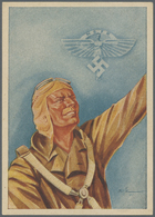 Ansichtskarten: Propaganda: 1944, "NS-Fliegerkorps Ruft Die Jugend Zum Dienst In Der Luftfahrt" Kart - Partiti Politici & Elezioni