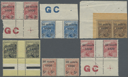 ** Monaco: 1920, Five Gutter Pairs And One Pair, Four Items With Margin (3 With Print "GC"), Mint Never Hinged - Unused Stamps