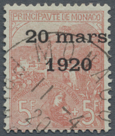 O Monaco: 1920. Hochzeit Prinzessin Charlotte 5+5 Fr. Außergewöhnlich Schönes, Gestempeltes Luxusstück Mit Klare - Unused Stamps