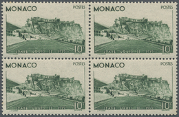 ** Monaco: 1939, 10 Fr Dark Green In Block Of Four Mint Never Hinged - Unused Stamps