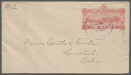 GA Hawaii - Ganzsachen: 1892, 2 C. Red Postal Stationery Envelope Tied By "KOHALA HAWAII MAR/22/1892" Cds., HONOLULU Arr - Hawaï