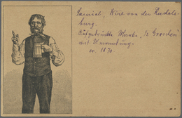 GA Ansichtskarten: Vorläufer: 1872, MAHNENDER MANN MIT BIERHUMPEN, Darstellend Den Rudelsberg-Wirt Sami - Non Classificati