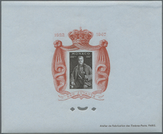 Monaco: 1947. Gummed Epreuve D'atelier With Backdrop In Blue For The Stamp "200+300fr Louis II". Special Editi - Neufs