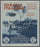* Italienisch-Somaliland - Dienstmarken: 1934, "SERVICIO AERO SPECIALE" Overprint On 25c. Dark Blue/orange, Mint O.g. Pr - Somalie