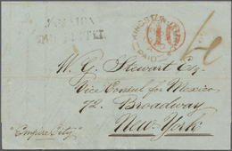 Br Jamaica: 1850. Stampless Envelope Written From Kingston Dated May 29 1850 Addressed To New York Cancelled By Kingston - Jamaica (1962-...)