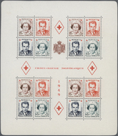 ** Monaco: 1949 - 1951, Blockausgaben 'Rotes Kreuz' Ohne Und Mit Aufdruck, Gezähnt Und Geschnitten, Postfrisch Un - Unused Stamps