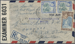 Br Jamaica: 1941. Registered Air Mail Envelope (small Faults) To Gibraltar Bearing Jamaica SG 125, 2½d Blue And Ultramar - Giamaica (1962-...)