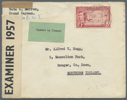 Br Kaiman-Inseln / Cayman Islands: 1940. Censored Envelope Addressed To Ireland Bearing SG 117, 1d Scarlet Tied By Georg - Cayman Islands