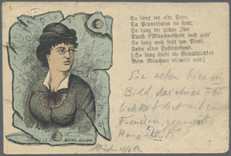 Ansichtskarten: Vorläufer: 1883, MÜNCHEN, "So Lang Der Alte Peter..." Frau, Gestempelt München, Mit - Zonder Classificatie