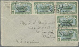 Br Kamerun: FRENCH OCCUPATION: 1916 (15.11.), Middle Congo Leopard 5c. Green/blue With Three-line Opt. 'CAMEROUN / Occup - Camerún (1960-...)