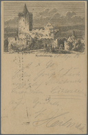 GA Ansichtskarten: Vorläufer: 1883, RUDELSBURG, Vorläuferkarte 5 Pf. Lila Als Privatganzsache Mit R3 KÖ - Non Classificati