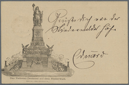 GA Ansichtskarten: Vorläufer: 1883, NATIONAL-DENKMAL Auf Dem Niederwald, Vorläuferkarte 10 Pf. Adler Ro - Non Classificati