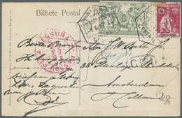 Br Kap Verde: 1917. Picture Post Card Of 'Riekshaw Boys' Addressed To Holland Bearing 'Charity Tax' SG C234, 1c Green An - Cap Vert