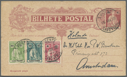 GA Kap Verde: 1928. Postal Stationery 'Bilhete Postal' Double Reply Card 60c Red/brown Upgraded With Yvert 152, 20c Yell - Isola Di Capo Verde