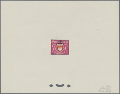 (*) Monaco: 1954, Freimarken 'Staatswappen' Sechs Werte 50 C. Bis 3 Fr. Jeweils Als EPREUVE DE LUXE In Teils Ander - Unused Stamps