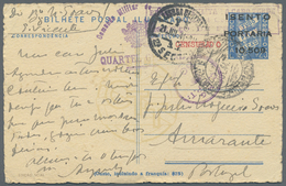 GA Kap Verde: 1944. Portugal Postal Stationery Card 25c Blue Overprinted 'Isento Portaría/10.509' Cancelled 'Comando Mil - Isola Di Capo Verde