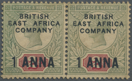 /(*) Kenia - Britisch Ostafrika Kompanie: 1890 'British East Africa Company' 1a On 2d Horizontal Pair, Unused With Trace - Afrique Orientale Britannique