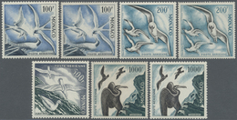 ** Monaco: 1955, Mediterranian Seabirds Complete Set Of Seven In Both Perforations, Mnh. - Neufs