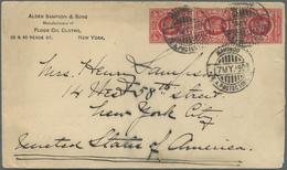 Br Kenia - Britisch Ostafrika: 1909. Envelope Addressed To New York Bearing East Africa And Uganda SG 36, 6c Red (strip  - Africa Orientale Britannica