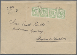 Br Montenegro: 1879, Second Edition Nikola I. 5 Nkr. Green, Horizontal Strip Of Four On Front And Four Single Sta - Montenegro