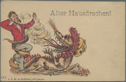 Ansichtskarten: Vorläufer: 1885/1887, 4 Karten - "Prosit Neujahr! Jetzt Kannst Zufrieden Sein", Unge - Non Classificati