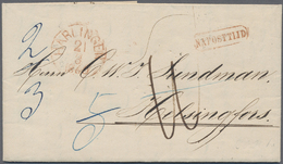 Niederlande - Vorphilatelie: 1860, Full Entire Letter With Red Cds "HARLINGEN 21 8 1860" And Framed Single-lin - ...-1852 Precursori