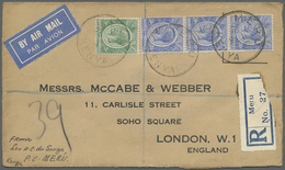 Br Kenia - Britisch Ostafrika: 1933. Registered Air Mail Envelope Addressed To London Bearing SG 78, 5c Green And SG 84, - Afrique Orientale Britannique