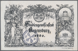 Ansichtskarten: Vorläufer: 1886, "Studiengenossenfest Regensburg 1886", Vorläuferkarte 3 Pf. Grün Mi - Non Classificati