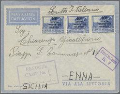 Br Kenia - Britisch Ostafrika: 1942 (ca.). Air Mail Envelope Written From ‘Camp No 1’ (Nyeri) Addressed To Sicily Bearin - Africa Orientale Britannica