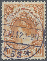 * Niederlande: 1898, 10 Gulden Dunkelorange, Leuchtend Farbintensives Exemplar In Hervorragender Zähnung, Klar F - Storia Postale