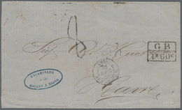Br Kolumbien: 1863, Letter From RIO MACHA With Forwarding Agent With Blue "ENCAMINADA POR ABELLO E RIJOS" From Santa Mar - Colombia