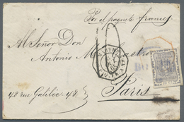 Br Kolumbien: 1868. Envelope Addressed To France Bearing Yvert 35, 10c Violet, Tied By Boxed Bogata Hand-stamp In Blue W - Colombie