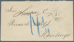 Br Kolumbien: 1874 Unstamped Envelope To Germany From Carthagena With British Post Office Date Stamp On Reverse, Routed  - Colombia