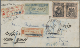 Br Kolumbien: 1908. Registered Envelope Addressed Fo Beyrouth, Syria Bearing Yvert 124, 10c Black/rose (imperf Pair) Tie - Colombia