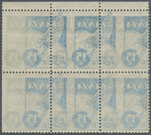 ** Kolumbien: 1950, Airmail Issue LANSA 15c. Blue Block/6 From Upper Margin With DOUBLE Perforation At Right And Additio - Colombie