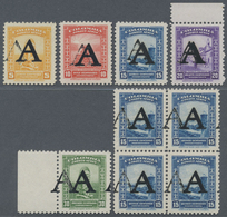 **/* Kolumbien: 1950, Country Scenes Airmail Issue Nine Values With DOUBLE Opt. 'A' (Avianca) Incl. 5c. Orange To 30c. G - Colombia