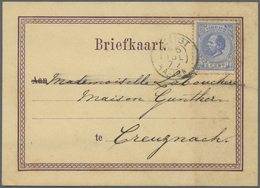 GA Niederlande - Ganzsachen: 1877, Two Stationery Card Forerunners (cards Toned) With Violet Border In Different - Postal Stationery